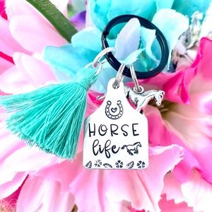 Horse Life - Horse Keychain - Horse -Hand Stamped Keychain - Hand Stamped Gifts